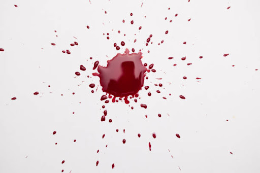 Exploding of blood on white background