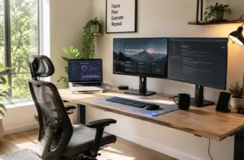 Modern work from home office setup designed for better productivity
