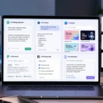Best free AI tools for everyday tasks displayed on a modern laptop workspace