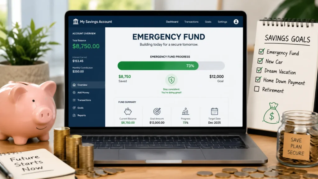 Practical strategies for growing emergency savings quickly Emergency fund savings progress tracker with financial goals and budgeting tools.